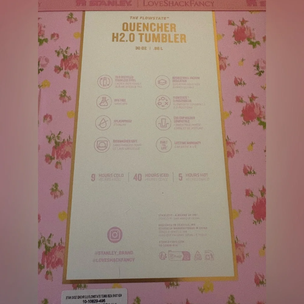 STANLEY 1913 X LOVESHACKFANCY QUENCHER H2.0 FLOWSTATE™ TUMBLER | 30 OZ NWT - Picture 10 of 11
